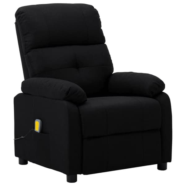 vidaXL Elektrisk massagefåtölj svart tyg