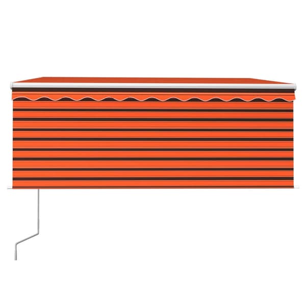 vidaXL Automatisk markis vindsensor rullgardin LED 3x2,5m orange/brun