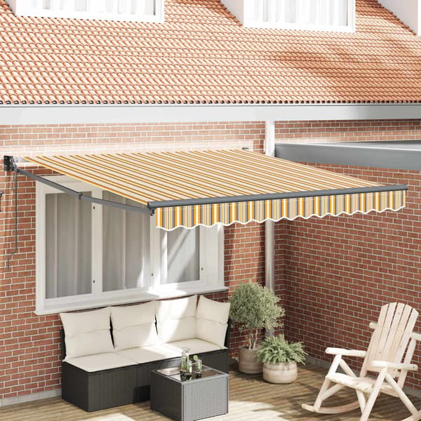vidaXL Utfällbar markis Flerfärgsdesign 350 x 250 cm
