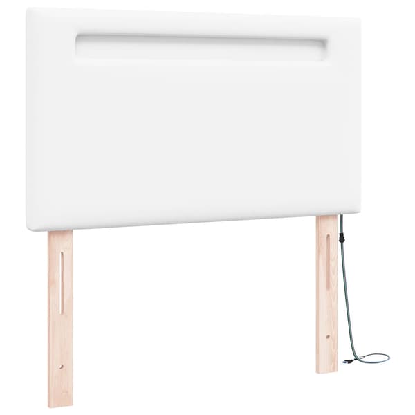 vidaXL LED huvuddyna Vit 100 cm Konstläder