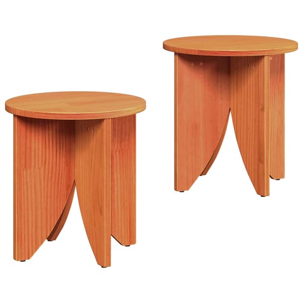 vidaXL Kaffebord 2 pcs Vokset Brun
