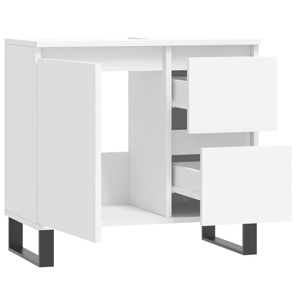 vidaXL Baderomsskap hvit 65x33x60 cm konstruert tre
