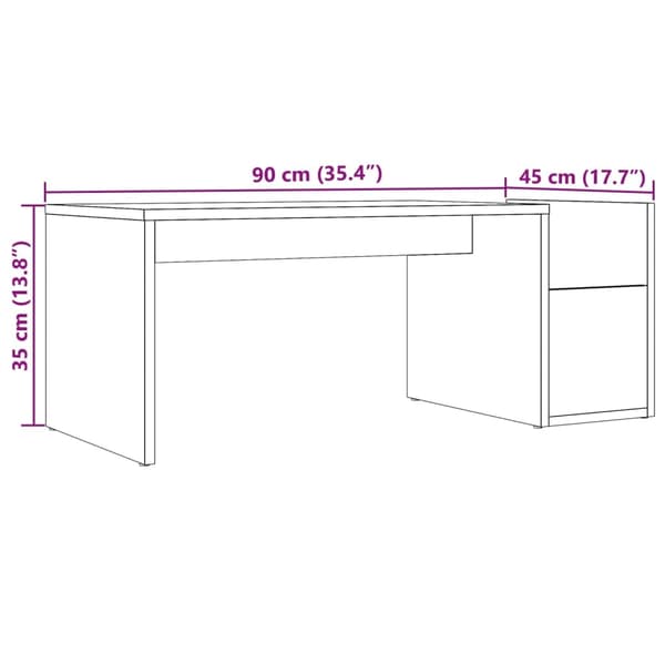 vidaXL Salongbord artisan eik 90x45x35 cm sponplate
