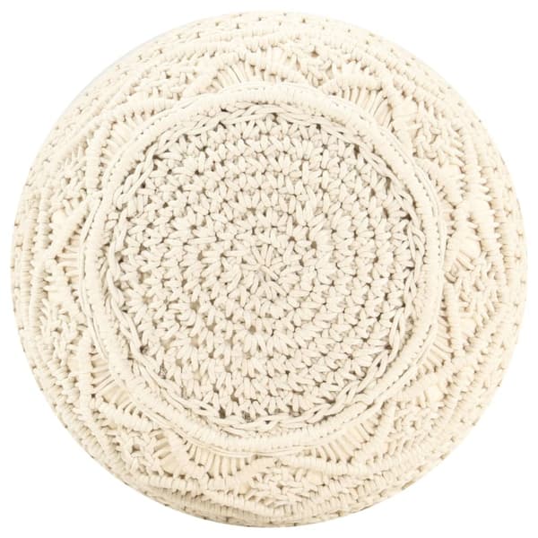 vidaXL Handgjord sittpuff makramé 45x30 cm bomull