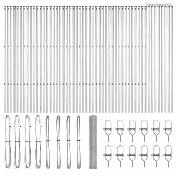 vidaXL Gjerdepåle sølv 100 x 1,2 m (25 mm mesh) Stål