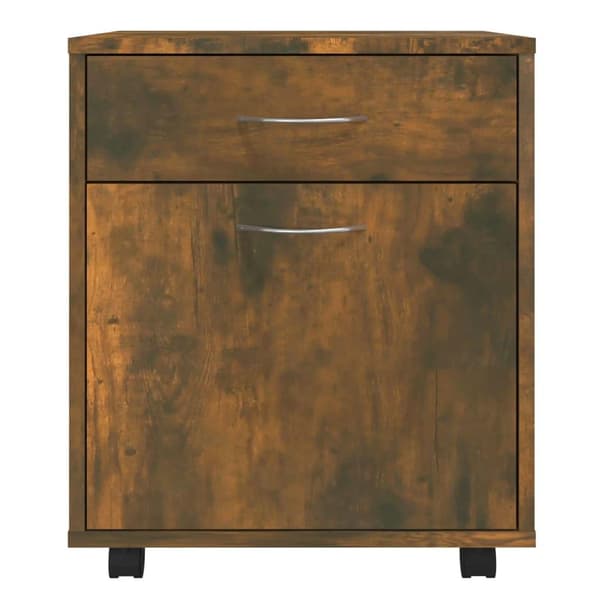 vidaXL Rulleskap røkt eik 45x38x54 cm konstruert tre