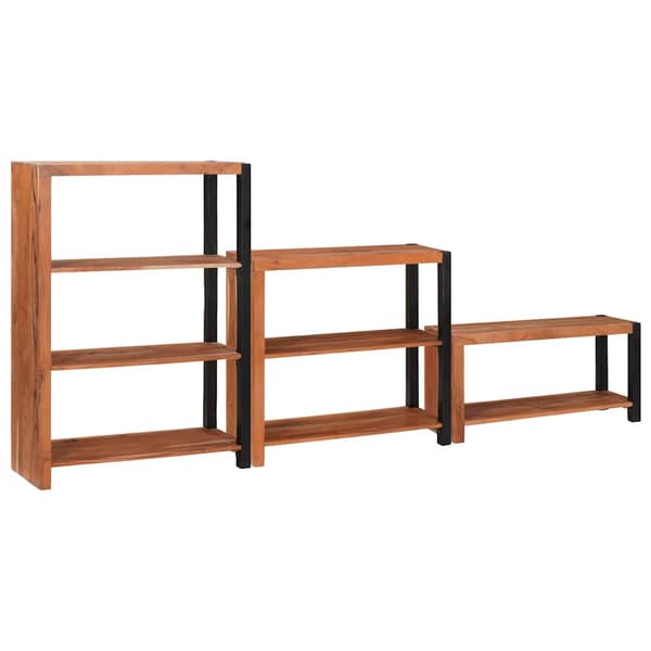 vidaXL Bokhylle 3 pcs Brun 80 x 30 x 110 cm Solid akasietre