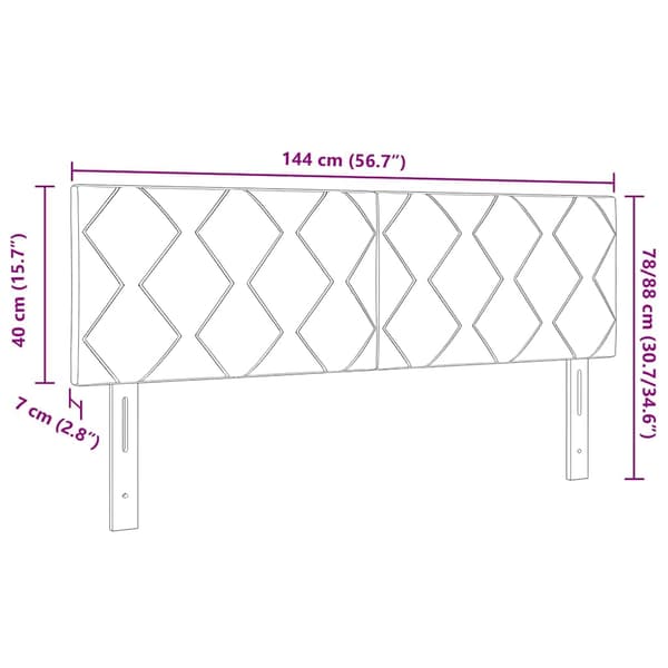 vidaXL LED huvuddyna Mörkgrön 144 cm Sammet