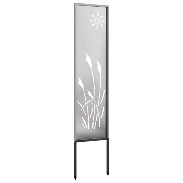 vidaXL Trädgårds integritetsskärm Silver 32 x 140 cm Rostfritt stål
