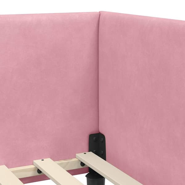 vidaXL Hörnssängram Rosa 100 x 200 cm Sammet
