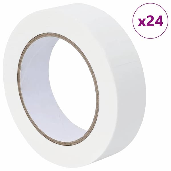 vidaXL Målare Maskeringstejp 24 st Vit 30mm x 50m Papper
