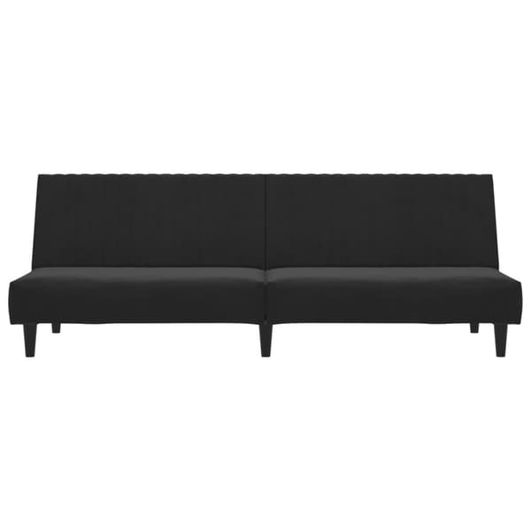 vidaXL Bäddsoffa 2-sits svart sammet