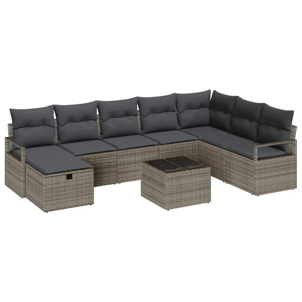 vidaXL Soffset med kudde 6 pcs konstrotting