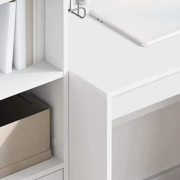vidaXL Skrivbord med låda 2 pcs Vit