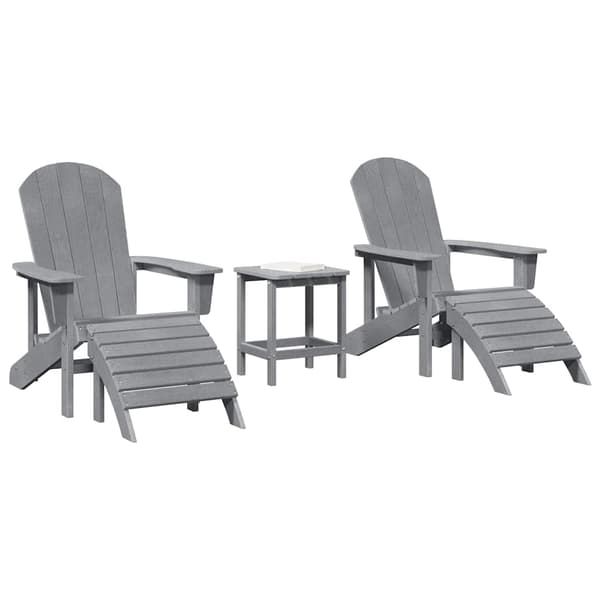 vidaXL Trädgård Stol 3 pcs Ljusgrå polyeten