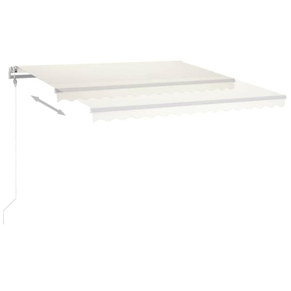 vidaXL Automatisk markis med vindsensor & LED 400x300 cm gräddvit