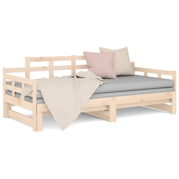 vidaXL Bäddsoffa massiv furu 2x(80x200) cm