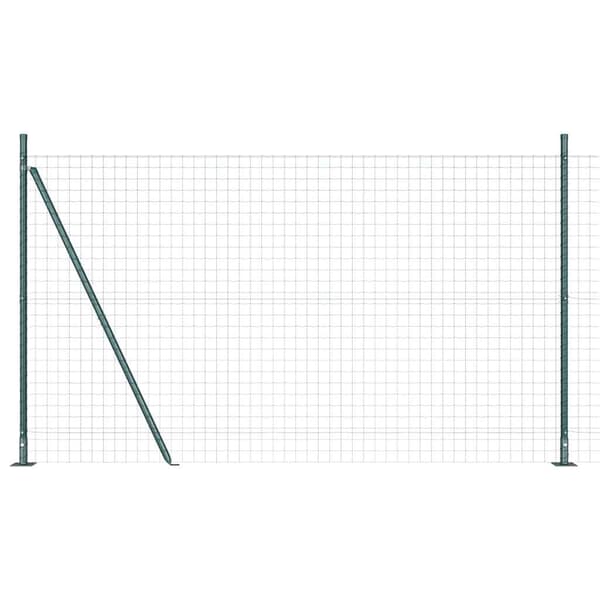 vidaXL Staket med stolpar Grön 1.6 x 10 m Stål