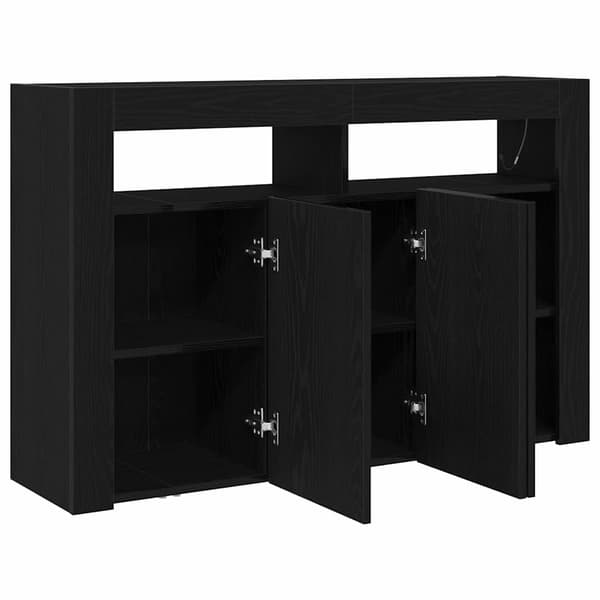 vidaXL Serviesskap Svart Eik 116 x 30 x 75 cm Konstruert tre