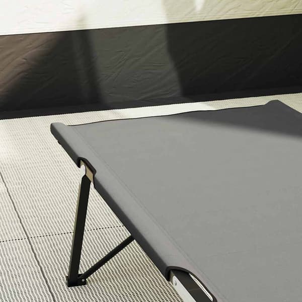 vidaXL Sammenleggbar camping seng 2 pcs Grå 206 x 76 x 74 cm