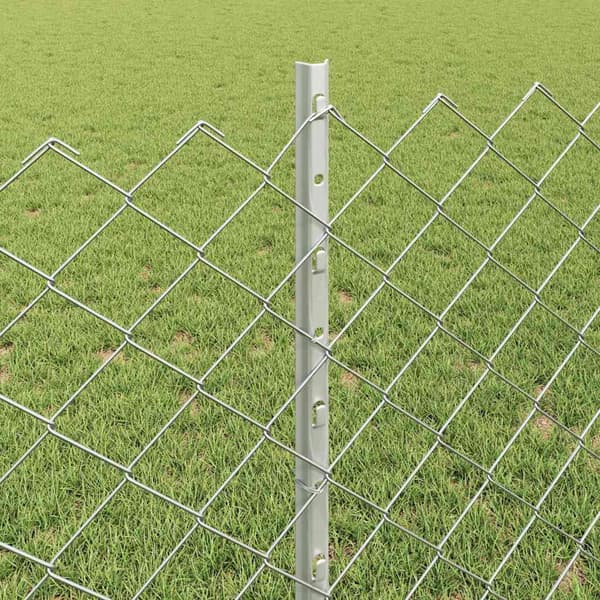 vidaXL Gjerde med innlegg. sølv 0.8 x 10 m Stål