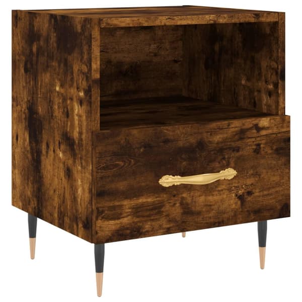 vidaXL Nattbord røkt eik 40x35x47,5 cm konstruert tre