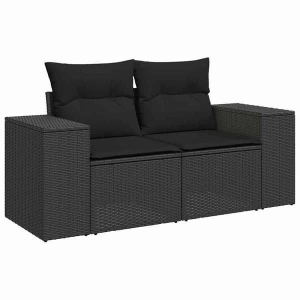 vidaXL 8 Delar Trädgård Soffset med Kuddar Beige Poly Rottning Akacia