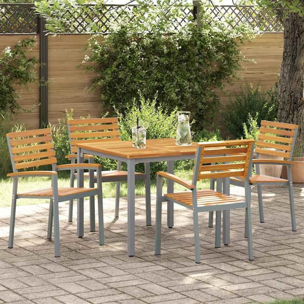vidaXL Hage Stol 4 pcs Brun 56 x 57 x 87 cm Solid akasietre