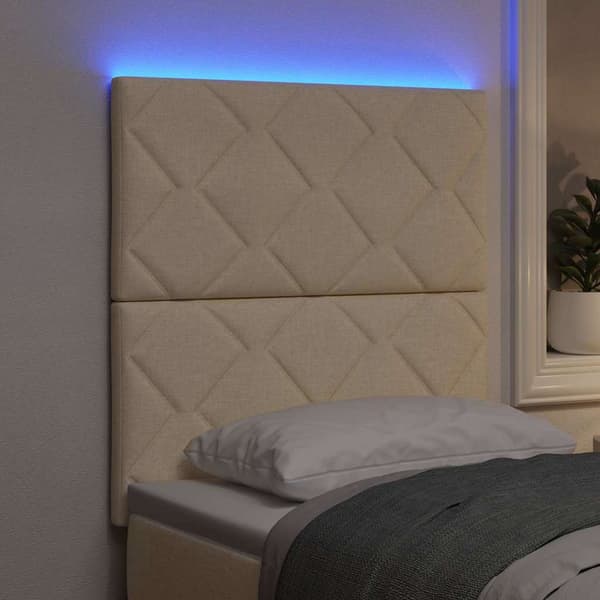vidaXL LED huvuddyna Kräm 80 cm tyg