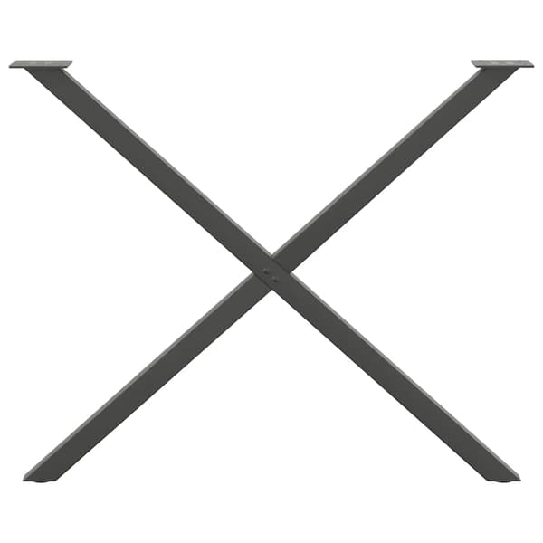 vidaXL Matbordsben X-formad 2 st antracit 90x(72-73) cm stål