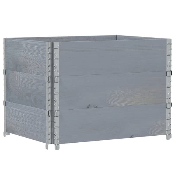 vidaXL Odlingslåda grå 80x60 cm massivt furuträ