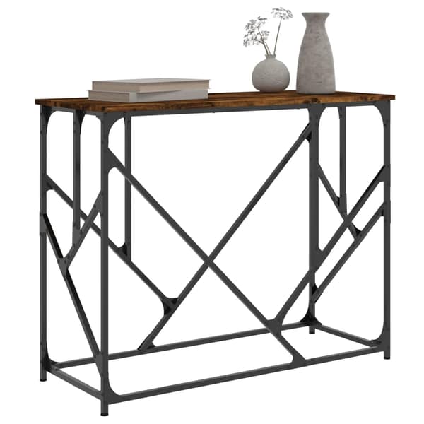 vidaXL Konsollbord røkt eik 100x40x80 cm konstruert tre
