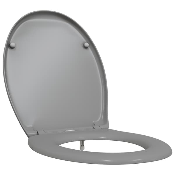 vidaXL Grå Plast Standard Minimalistisk toalettstol Oval