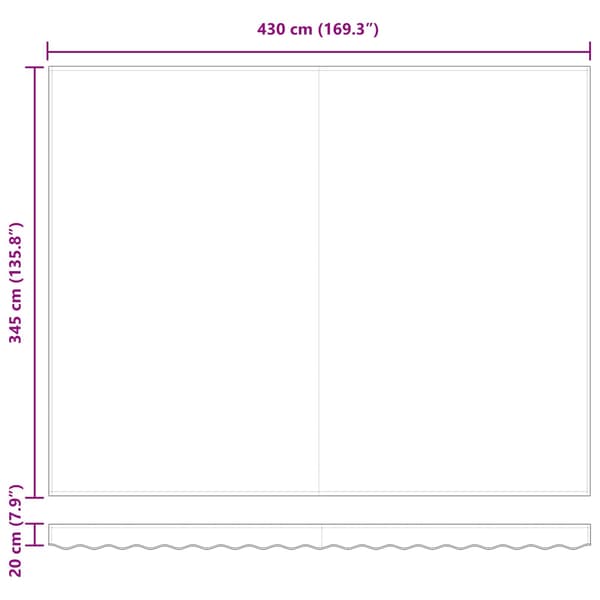 vidaXL Utfällbar markis orange och brun 450 × 350 cm