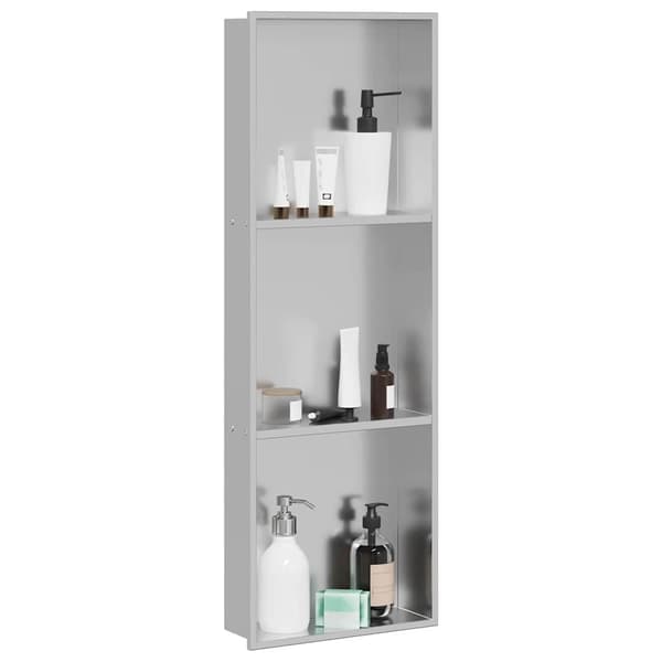 vidaXL Dusjniche sølv 90 x 30 x 9,5 cm Rustfritt Stål