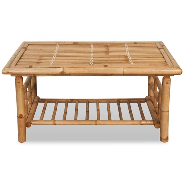 vidaXL Loungegrupp för trädgården med dynor 4 delar bambu