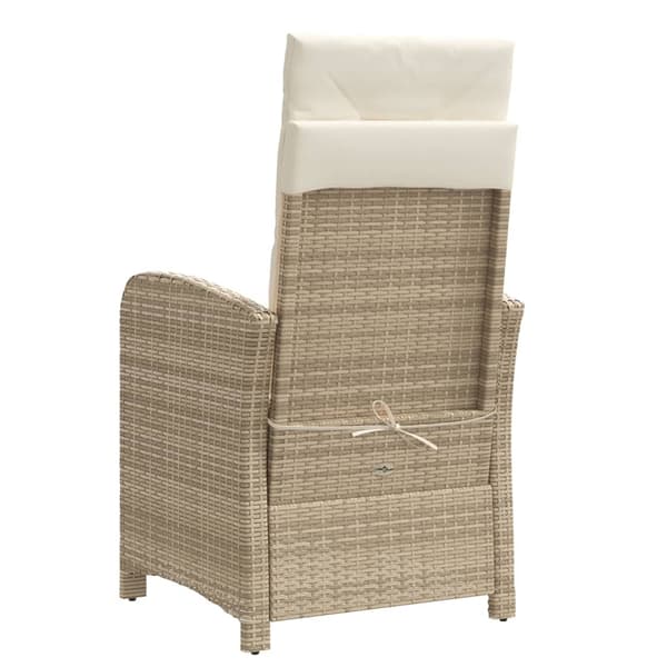 vidaXL Bistrogrupp med dynor 3 delar beige konstrotting
