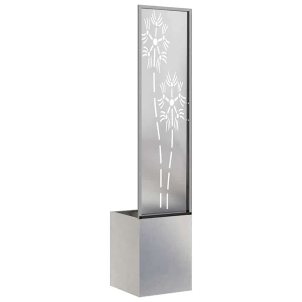 vidaXL Trädgårds integritetsskärm Silver 32 x 140 cm Rostfritt stål
