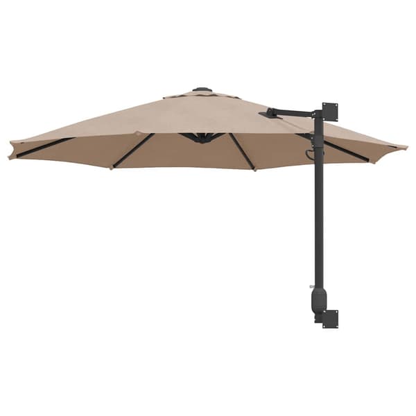 vidaXL Hageparasol Gråbrun 248 x 248 x 148 cm Polyester og stål