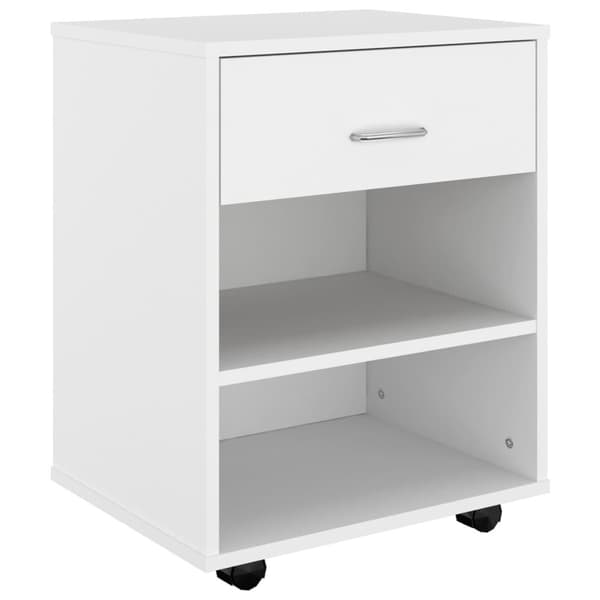 vidaXL Rulleskap hvit 46x36x59 cm sponplate