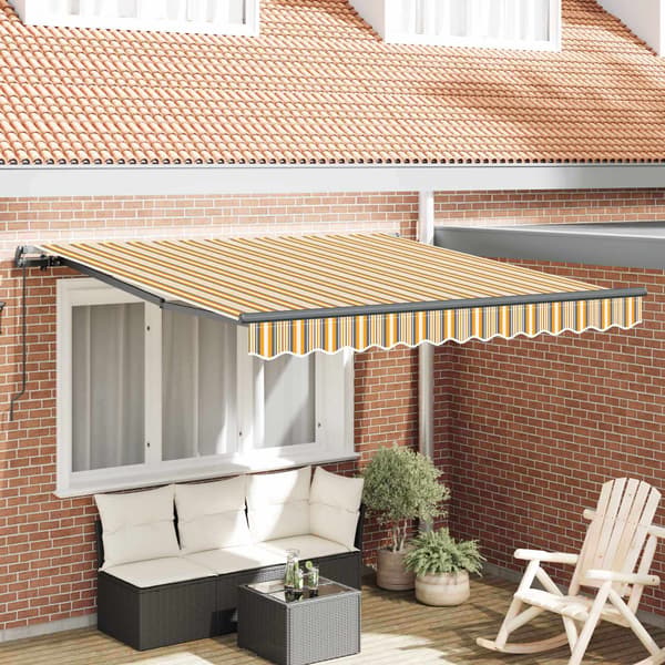 vidaXL Utfällbar markis Flerfärgsdesign 350 x 250 cm