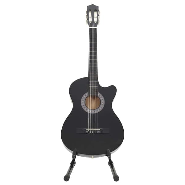 vidaXL Gitarr 12 delar med 6 strängar western svart 38"