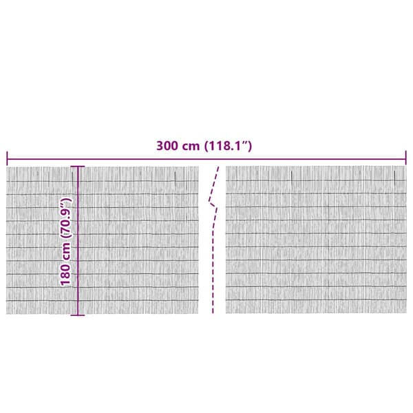 vidaXL Rørhegn Brun 300 x 180 cm Reed