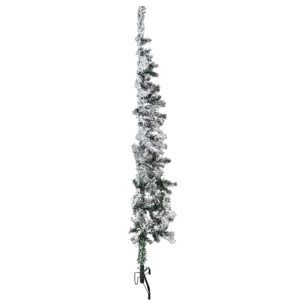vidaXL Smal halv plastgran med snö 150 cm