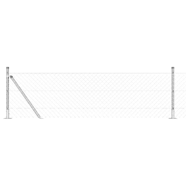 vidaXL Gjerdepåle sølv 25 x 0,6 m (60 x 60 mm mesh) Stål