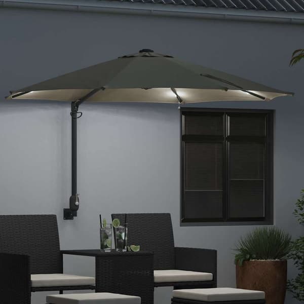 vidaXL Hageparasol sand 248 x 248 x 148 cm Polyester og stål