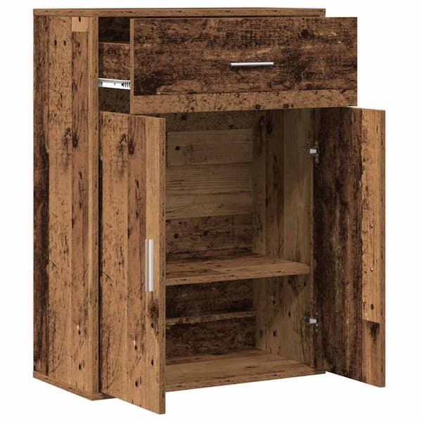 vidaXL Sideboard med låda Gammalt trä 60 x 30 x 84 cm Konstruerat trä