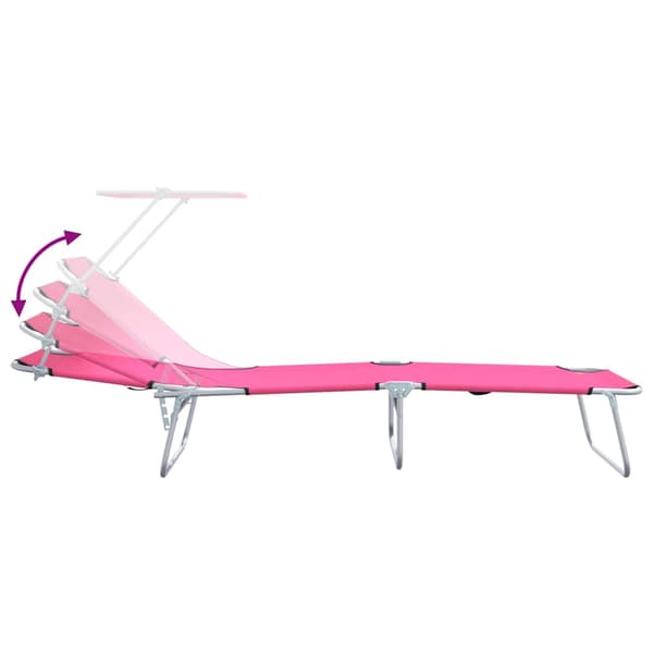 vidaXL Solstol 2 pcs Rosa 58 x 188 x 77cm Polyester