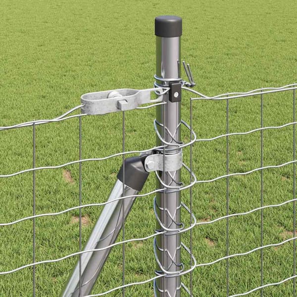 vidaXL Stängselstolpe 13 pcs Silver Stål