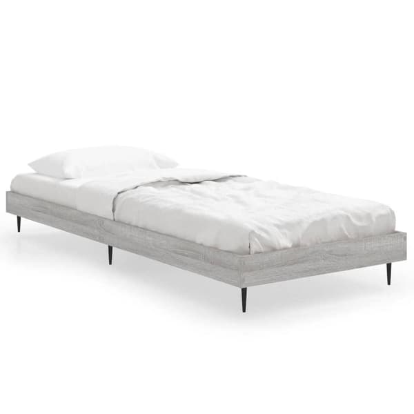 vidaXL Sengeramme grå sonoma 75x190 cm konstruert tre